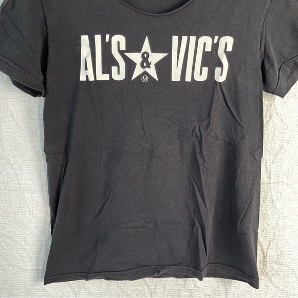 Vintage Al’s and Vic’s Bar in Missoula Montana T Shirt All Star Black White Top - Picture 3 of 12